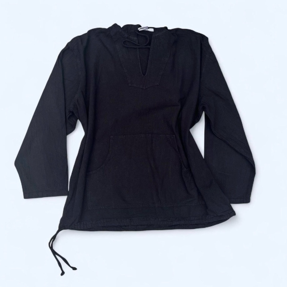 Soft Surrounding 3XL Cotton Hoodie Tunic Long Sleeve Top Pocket And Waist Adjust